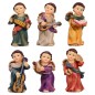 Assortiment d--039-anges musiciens en r-eacute-sine de diff-eacute-rentes couleurs- H- 5 cm- Lot de 6 anges-