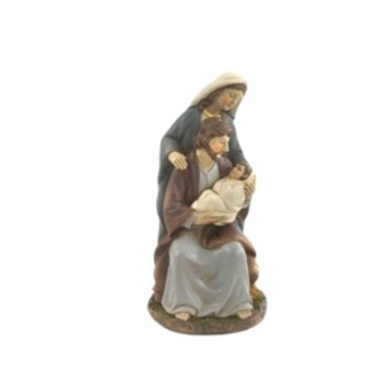 Nativité en résine de couleur H. 12.8 cm.