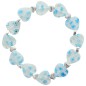 Bracelet sur -eacute-lastique grains forme c-oelig-ur style Murano H- 1-2 cm- LOT DE 5 BRACELETS ASSORTIS-