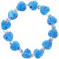 Bracelet sur -eacute-lastique grains forme c-oelig-ur style Murano H- 1-2 cm- LOT DE 5 BRACELETS ASSORTIS-