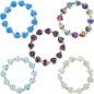 Bracelet sur -eacute-lastique grains forme c-oelig-ur style Murano H- 1-2 cm- LOT DE 5 BRACELETS ASSORTIS-