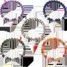 Bracelet sur élastique en pierre naturelle avec croix en coquille naturelle 6 mm. LOT DE 5 BRACELETS ASSORTIS