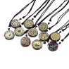 Colliers en nylon avec pendentif en orgonite avec symbole couleur doree, Ø 3.6 cm. Lot de 5 symbole assortis.
