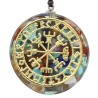 Colliers en nylon avec pendentif en orgonite avec symbole couleur doree, Ø 3.6 cm. Lot de 5 symbole assortis.