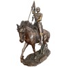 Statue bronze coulé à froid de Jeanne d'Arc à cheval, H. 28 cm