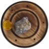 Brule encens en bois pour batonnets ou cones, Ø 10 cm. Existe avec differentes pierres.