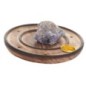 Brule encens en bois pour batonnets ou cones, Ø 10 cm. Existe avec differentes pierres.