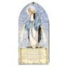Cadre plaque de porte en bois à suspendre, H. 20 cm, image collée avec prière, plusieurs saints.