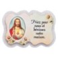 Magnet en bois H. 5 x 7 cm, avec prière pour la maison et résine de