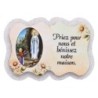Magnet en bois H. 5 x 7 cm, avec prière pour la maison et résine de.