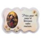 Magnet en bois H. 5 x 7 cm, avec prière pour la maison et résine de