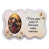 Magnet en bois H. 5 x 7 cm, avec prière pour la maison et résine de.