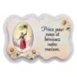 Magnet en bois H. 5 x 7 cm, avec prière pour la maison et résine de