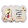 Magnet en bois H. 5 x 7 cm, avec prière pour la maison et résine de.