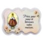 Magnet en bois H. 5 x 7 cm, avec prière pour la maison et résine de