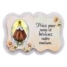 Magnet en bois H. 5 x 7 cm, avec prière pour la maison et résine de.