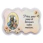 Magnet en bois H. 5 x 7 cm, avec prière pour la maison et résine de