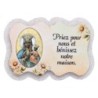 Magnet en bois H. 5 x 7 cm, avec prière pour la maison et résine de.