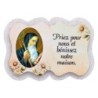 Magnet en bois H. 5 x 7 cm, avec prière pour la maison et résine de.