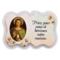 Magnet en bois H. 5 x 7 cm, avec prière pour la maison et résine de