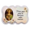Magnet en bois H. 5 x 7 cm, avec prière pour la maison et résine de.