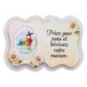 Magnet en bois H. 5 x 7 cm, avec prière pour la maison et résine de.