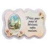 Magnet en bois H. 5 x 7 cm, avec prière pour la maison et résine de.