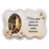 Magnet en bois H. 5 x 7 cm, avec prière pour la maison et résine de.