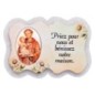 Magnet en bois H. 5 x 7 cm, avec prière pour la maison et résine de