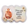 Magnet en bois H. 5 x 7 cm, avec prière pour la maison et résine de.