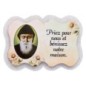 Magnet en bois H. 5 x 7 cm, avec prière pour la maison et résine de