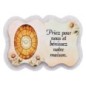 Magnet en bois H. 5 x 7 cm, avec prière pour la maison et résine de