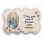 Magnet en bois H. 5 x 7 cm, avec prière pour la maison et résine de