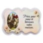 Magnet en bois H. 5 x 7 cm, avec prière pour la maison et résine de