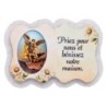 Magnet en bois H. 5 x 7 cm, avec prière pour la maison et résine de.