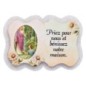 Magnet en bois H. 5 x 7 cm, avec prière pour la maison et résine de