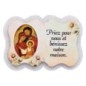 Magnet en bois H. 5 x 7 cm, avec prière pour la maison et résine de