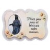 Magnet en bois H. 5 x 7 cm, avec prière pour la maison et résine de.