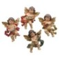 Anges musiciens magnétique, H. 6.4 cm. SERIE DE 4 ASSORTIS.