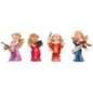 Anges en resine musiciens couleurs pastel hauteur 4 cm. SERIE DE 4 ANGES ASSORTIS.