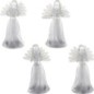 Ange gardien effet cristal avec lumière tournante, H.10 cm. Boîte de 12 (4 séries de 3 anges assortis).