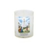 Veilleuse blanche avec autocollant de saint 20/24, H. 6,5 cm, Ø 5 cm ( VO 5).