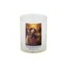 Veilleuse blanche avec autocollant de saint 20/24, H. 6,5 cm, Ø 5 cm ( VO 5).