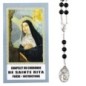 Couronne de dévotion de sainte Rita avec notice explicative, livre en sachet individuel..