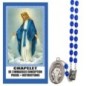 Chapelet de dévotion de l immaculée conception en plastique avec notice explicative, livre en sachet individuel..
