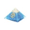 Pyramide Orgonite avec arbre de vie, L. 6 cm. Plusieurs pierres.