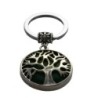 Porte-clés Arbre de vie Ø 2.6 cm avec pierre naturelle assortie, LOT DE 5