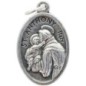 Médaille en métal couleur argentée forme ovale H. 2,2 cm. Plusieurs saints