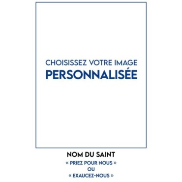Autocollant Transparent classique de saint avec prière H. 10.5 x 6.5 cm pour bougie de neuvaine..