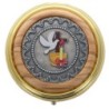 Custodes pour hosties en metal de couleur doree et bois d'olivier - 6 cm - Existe en differents modeles
